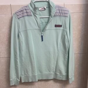Vineyard Vines Light Green Pullover with Striped Accents